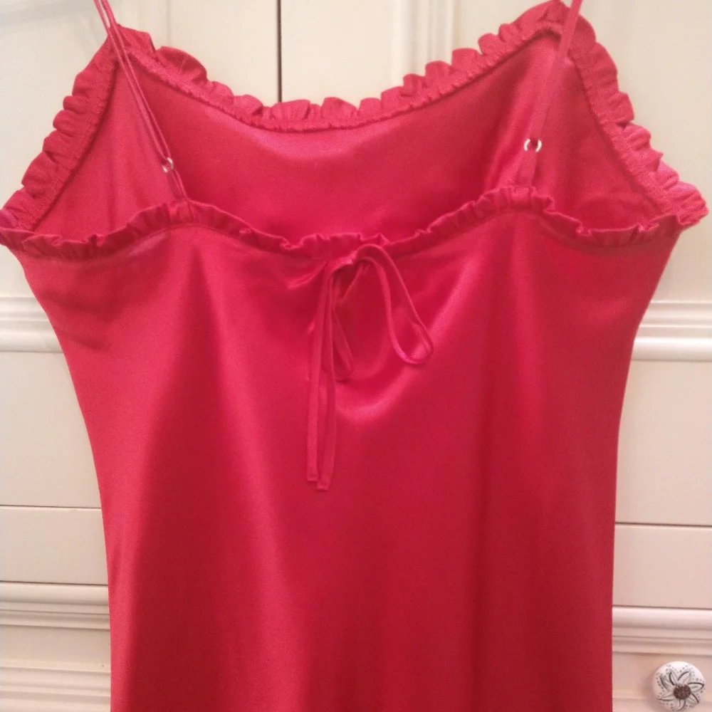 Vintage Victoria's Secret Angel Sz S Red Camisole 100 % Polyester Ruffle Angel - Picture 6 of 10